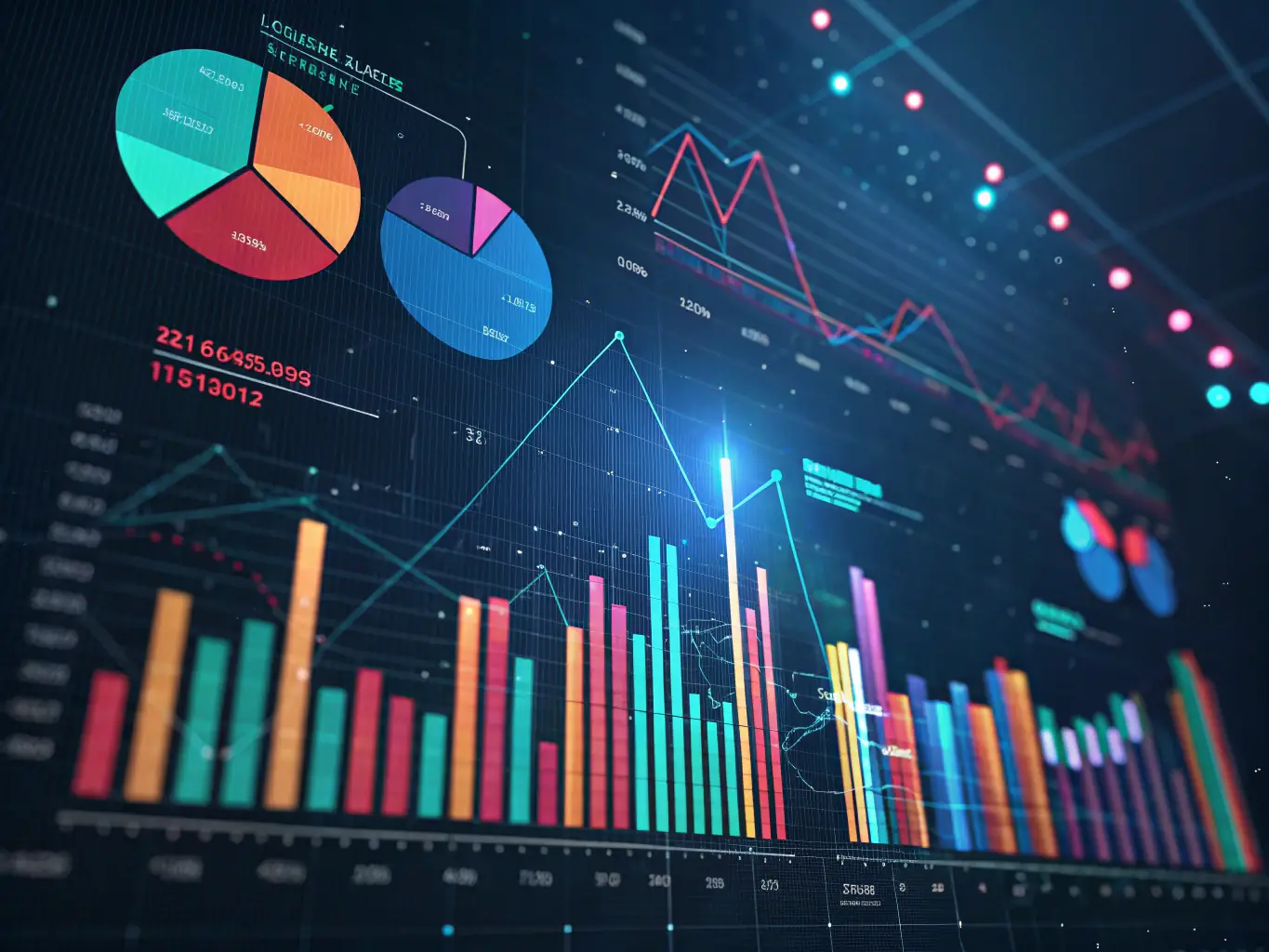 A visual representation of data analytics and insights, showcasing charts, graphs, and key performance indicators (KPIs) that highlight the value of data-driven decision-making in business.